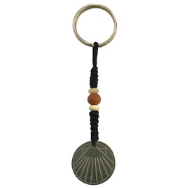 Scallop Slate Key Ring, Grey, Black