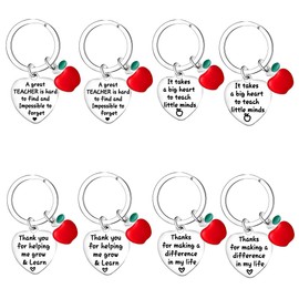 Nimteve 8PCS Appreciation Gifts Teacher Keyring Gifts Thank You Gifts for Teachers Gifts for Teachers Birthday Graduation Retirement Teacher Keyring Teacher Appreciation Gifts