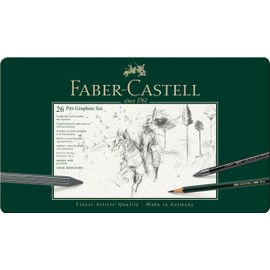 Faber-Castell Pitt Graphite 112974 Set in Metal Case, Large, 26-Piece