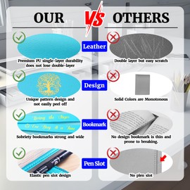 LParkin Premium AA Big Book Cover with Secure Coin Holder - Durable PU Leather Double AA Book Cover for Big Book and 12 Steps & 12 Traditions, Unique Sobriety Design - Green Like a Tree