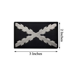 2 PCS AliPlus Spain Burgundy Cross Flag Patches Embroidered Patches Tactical Morale Patch Hook and Loop(Black White)