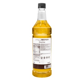 Monin - Honey Syrup, Smooth Sweet Honey Flavor, Great for Teas, Lemonades, Cocktails, & Coffee, Gluten-Free, Non-GMO (1 Liter)