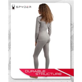 Spyder Women's Thermal Underwear Set - 2 Piece Brushed Back Fleece Lined Long Johns Base Layer Set for Women (Sizes: S-XL), Size Small, Heather Grey