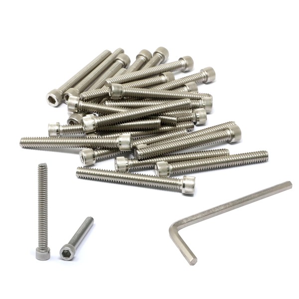 iexcell 25 Pcs 1/4-20 x 2-1/4" Stainless Steel 304 Hex
