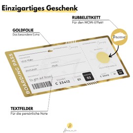 Cruise Travel Voucher with Scratch Sticker - Cruise Ship Boarding Pass for Labelling - Unique Cruise Gift Packaging as Holiday Voucher or Gift Idea Travel to Scratch Off