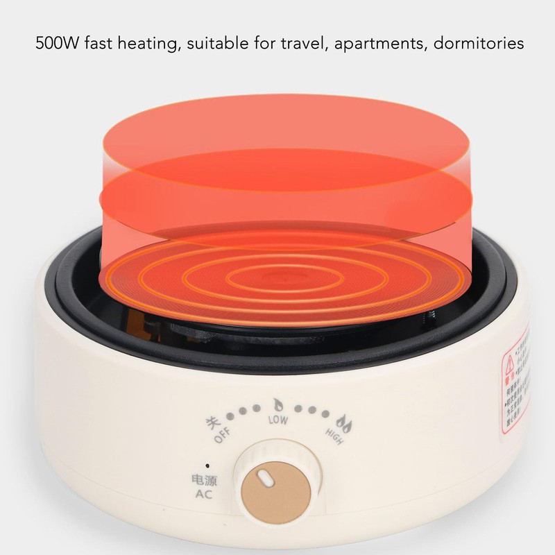 Electric Hot Plate, 360 Deg Heating Countertop Single Portable Electric