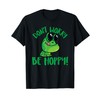 Don't Worry Be Hoppy Cute Smiling Frog Cartoon Character T-Shirt