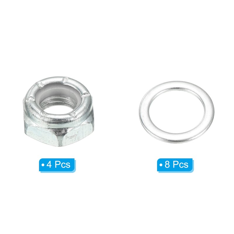 PATIKIL Skateboard Lock Nuts Set 5/16 Skateboard Truck Axle Washers