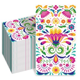 100PCS Mexican Floral Paper Napkins, 3 Ply Disposable Hand Towels, Cinco De Mayo Guest Napkins, Fiesta Decor for Wedding Birthday Taco Party Supplies
