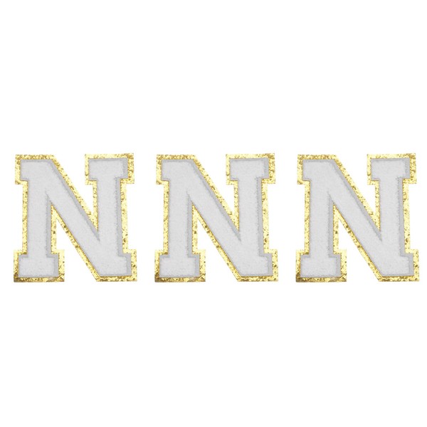 uxcell Chenille Letter N Patch Large Size 4-1/2" Iron on