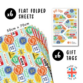 Funny Adult Wrapping Paper - 6 Sheets of Wrapping Paper - Rude Wrapping Paper for Men and Women - 50th, 60th, 70th Birthday - Recyclable - by Central 23