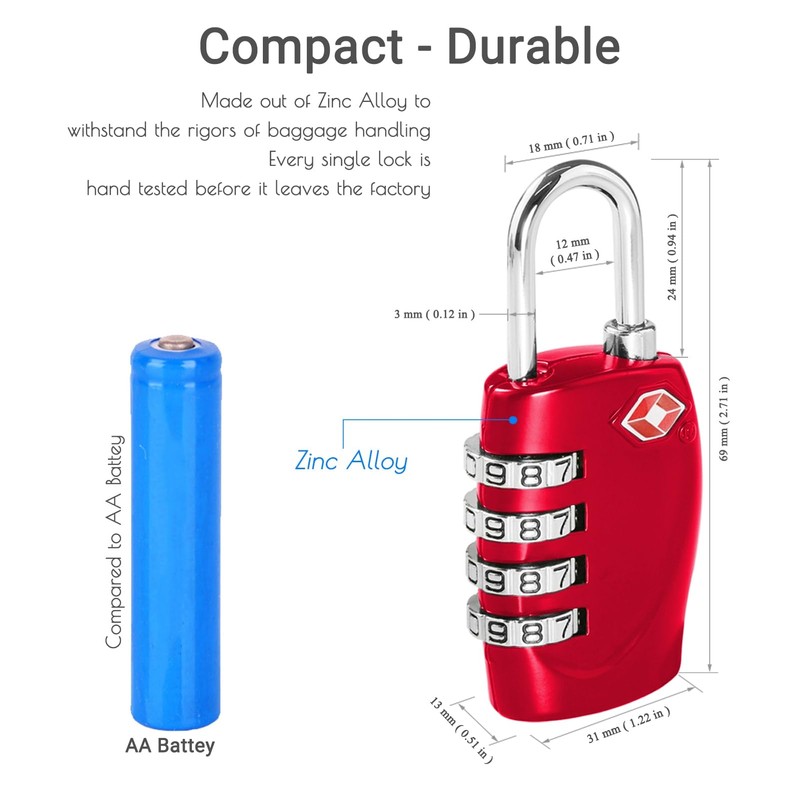 CFMOUR TSA Suitcase Locks - 1, 2, 3, 4, 5,