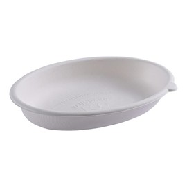 ECO PRODUCTS Compostable 32oz Oval Bowls, Case of 300, Disposable Vanguard White Molded Fiber, Tree-Free, Lids Available, Renewable Molded Natural Fibers, No PFAS, ASTM Compliant, BPI-Certified