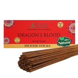 Bless-Dragons-Blood-Incense-Sticks 100%-Natural-Handmade-Hand-Dipped Organic-Chemicals-Free for-Purification-Relaxation-Positivity-Yoga-Meditation The-Best-Woods-Scent (500 Sticks (750GM))