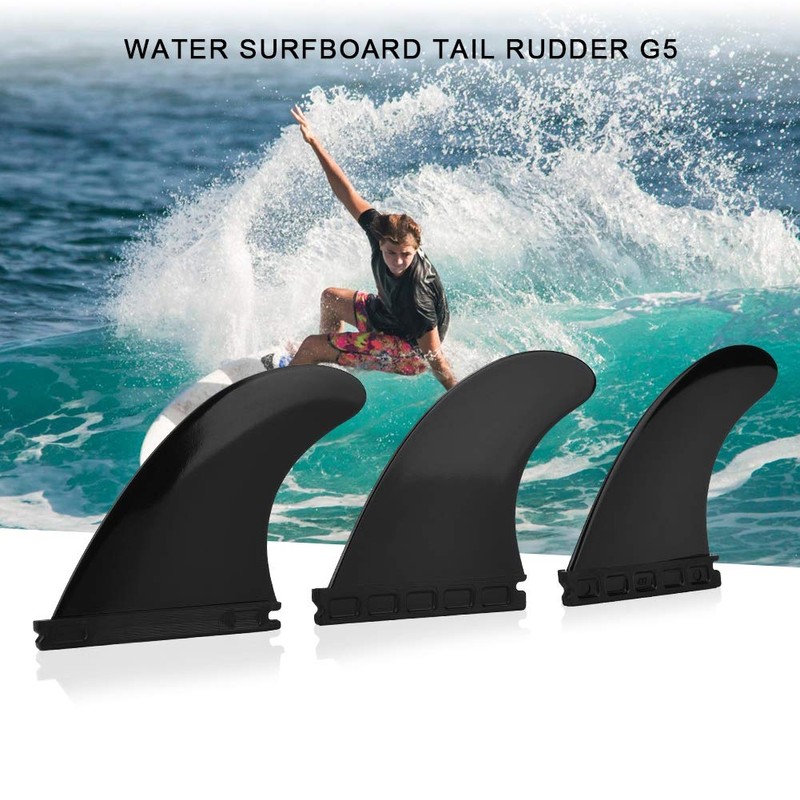Zerone Fibreglass Surfboard Fins, Fin Thruster Set Nylon Plastic Surfboard