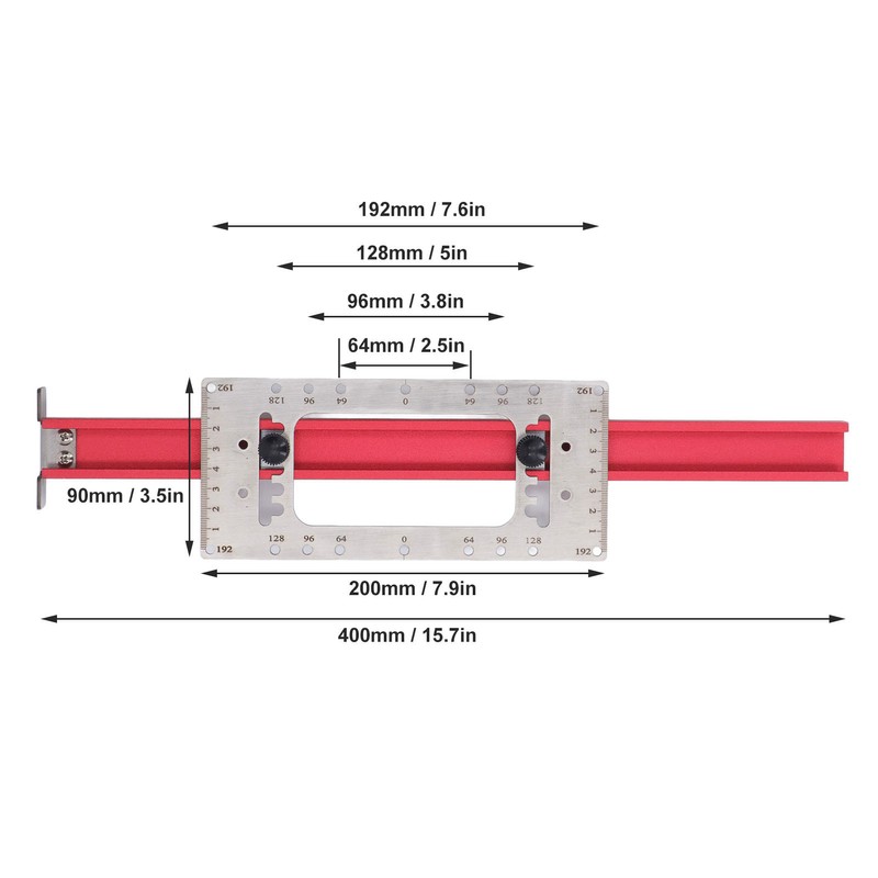 Cabinet Hardware Jig 64mm 96mm 128mm 192mm Laser Engraved Portable