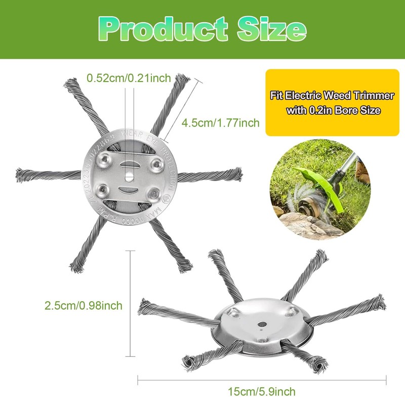 2025 Universal 6-Inch Trimmer Head - Steel Wire Replacement for