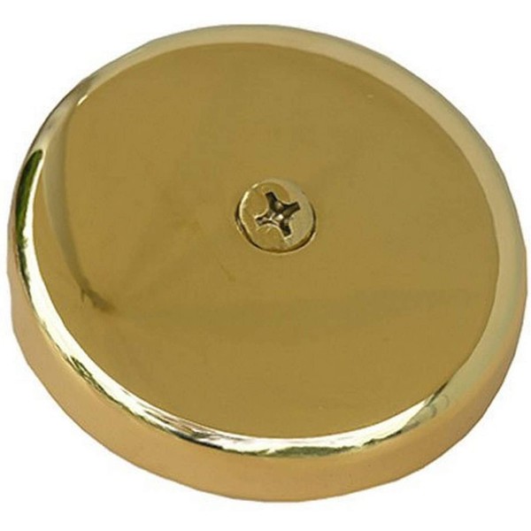 LASCO 03-1435 One Hole Style Bathtub Waste And Overflow Plate with Screw, Polished Brass