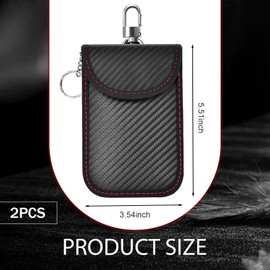 MLY 2 Pack Faraday Key Fob Cover, Faraday Key Fob Protector RFID Signal Blocking, Anti-Theft Security Key Fob Cage for Car Keys, Universal Fit Key Fob Signal Blocker Bag (3.54"x 5.51")