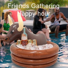 Inflatable Cooler for Parties, Inflatable Ice Buckets for Parties, Bull-Shaped Decorations for Summer Barbecues Gathering Sport Birthday Picnic Buffet