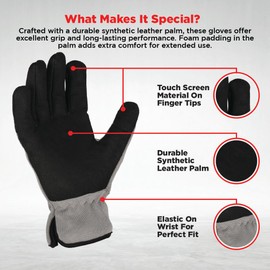 WORK MAXX Thorn-Proof Gardening Gloves – Heavy-Duty Protection for Roses, Thistles & Tough Yard Work (grey, large)