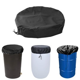 55 Gallon Drum Cover Heavy Duty Oxford Fabric Drum Lid Cover for Outdoor Universal Rain Barrel and Bucket Stretchable Adjustable Drum Cover with Drawstring Water Storage Barrel Cover (1 Pack)