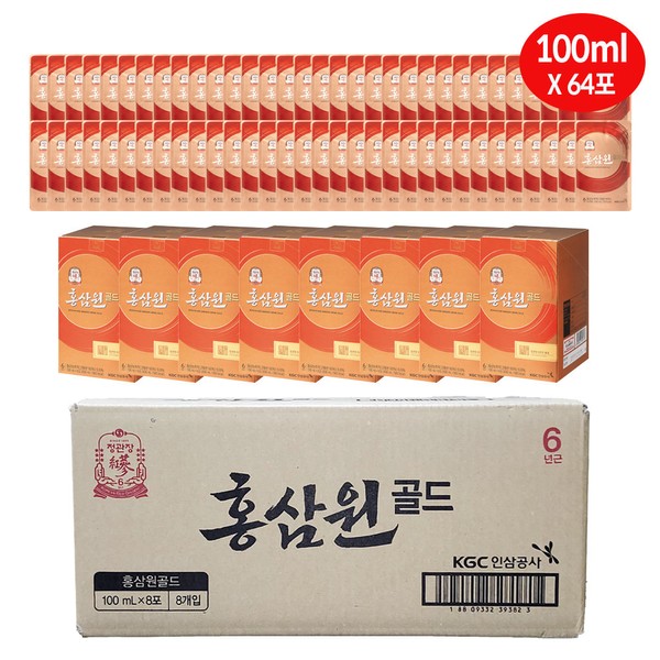 CheongKwanJang Red Ginseng One Gold 100ml 64 packets (8 packets x 8) - 6-year-old red ginseng Red Ginseng One