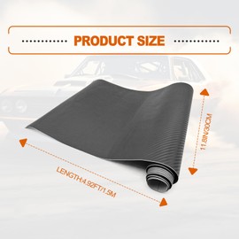 3D Matte Twill Carbon Fiber Car Vinyl Wrap, 12 x 60 inches Outdoor Rated for Automotive Use, Contain Knife and Hand Tool, Grey