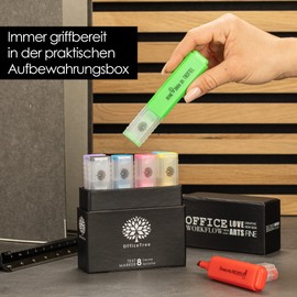 OfficeTree 8 Funny Highlighter Set in Box - Nasty Sayings - Highlighter Funny - Highlighter with Sayings as Funny Office Items for Students, Teachers, Work Colleagues