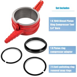 7040 Piston Ring Compressor Tool, Piston Ring Compressor Adapter & Anti-Polishing Ring Kit For Cummins ISX QSX, Caterpillar (CAT) 3400, C-15 5.4" bore