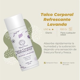 Talco Corporal Refrescante Lavanda MatiMati-Desodorante 100 g
