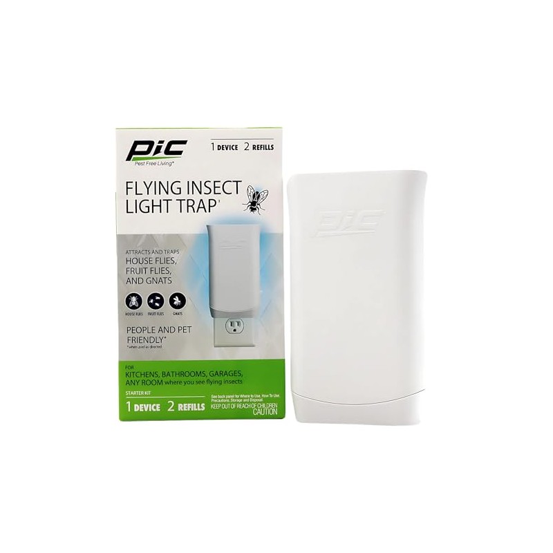 PIC Flying Insect Light Trap, Attracts and Traps House Flies,