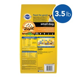 PEDIGREE Small Dog Adult Complete Nutrition Roasted Chicken, Rice & Vegetable Flavor Dry Dog Food 3.5 Pounds, Pack of 1L8