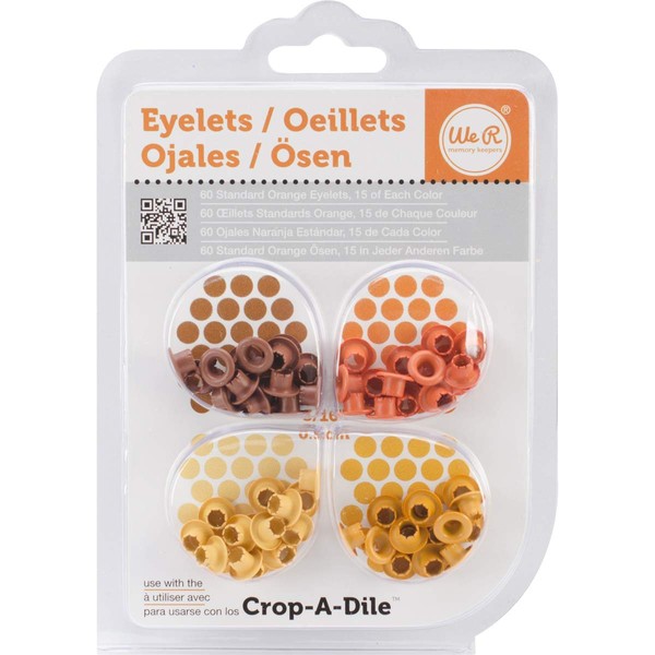 We R Memory Keepers 0633356415749 Eyelets & Washers Crop-A-Dile-Standard-Orange (60 Piece)