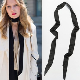 BUZZxSELECTION NT008 Women's Scarf, Ribbon Tie, Casual, School, Simple, Thin Design