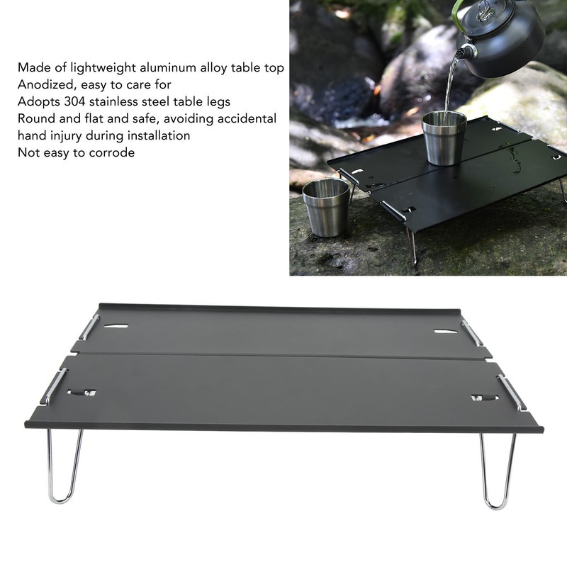Small Folding Table Aluminium Alloy Lightweight Portable Picnic Table with