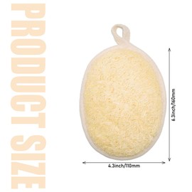 Lexziuo 5PCS Natural Loofah Bath Sponge, 100% Biodegradable Exfoliating Shower Sponge for Gentle Skin Cleansing, Eco-Friendly Bath & Body Scrubber for Women & Men