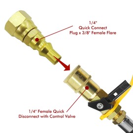 MENSI New Propane Gas BBQ Grill, Heater Appliance 1/4" Quick Key to Hook Up Your Low Pressure RV's Quick-Connect