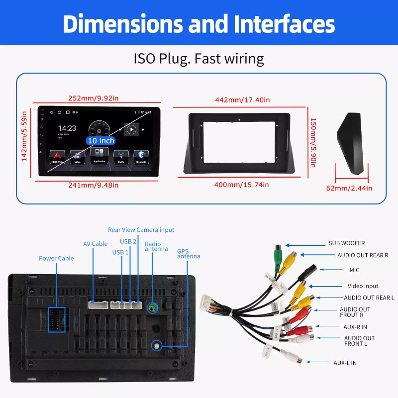 ESSGOO Android 14 For 2008-2013 Honda Accord 8 Apple Carplay