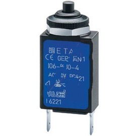 E-T-A 106-M2-P30-6A Circuit Breaker Thermal Push 1P 6A 250VAC/48VDC Panel MNT Blade Terminals