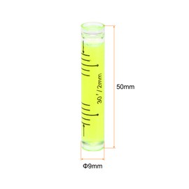 sourcing map 10pcs Small Cylindrical Bubble Level Vials 9x50mm PMMA Mini Horizontal Bubble Spirit Level Measuring Layout Tools for RV TV Picture Frame Hanging Tool Leveler