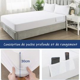 Cot Bed Mattress Protector Waterproof - Super Absorbent & Non-Noisy Cover - Cotton Terry Towel & Deep Fitted(70x160cm) - Anti Allergy and Breathable