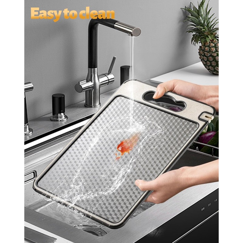 Stainless Steel Cutting Board for Kitchen 15×10 in Double Sided
