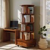 Chilassic 4-Tier Rotating Bookshelf Tower with Drawer and Wheels 360°