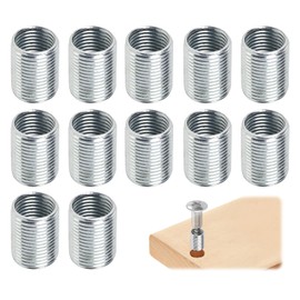 Pack of 12 Threaded Insert M12 to M10 x 15 mm Threaded Sleeve Stainless Steel Thread Adapter Set, Reducing Nuts for Furniture Construction, Automotive Industry and Mechanics, Durable and Corrosion
