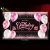 Happy Birthday Backdrop Banner Decorations - Pink Birthday Background Photography