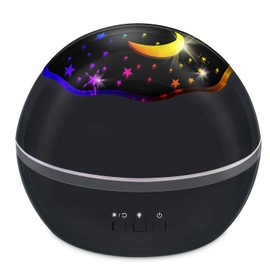 MOKOQI Star Projector Night Lights for Kids Moon Star-Sea Animal 2-in-1 Night Lighting Lamp Toys for 3-8 Year Old Boys Star Baby Light Projector Birthday Gifts for Boy Girls - Black
