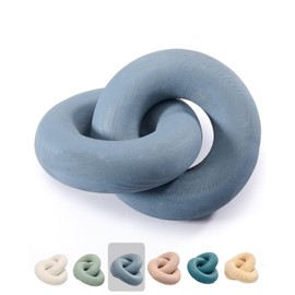 baqor Wood Knot Decor Chain Link - Coffee Table Shelf Office Entryway Decorative Object Wooden Knot Sculpture Rustic Accents Modern Boho Celtic Home Living Room Farmhouse