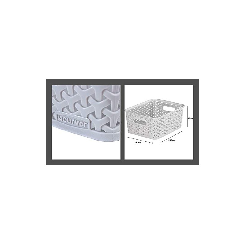 4 x Grey 8L Curver Basket