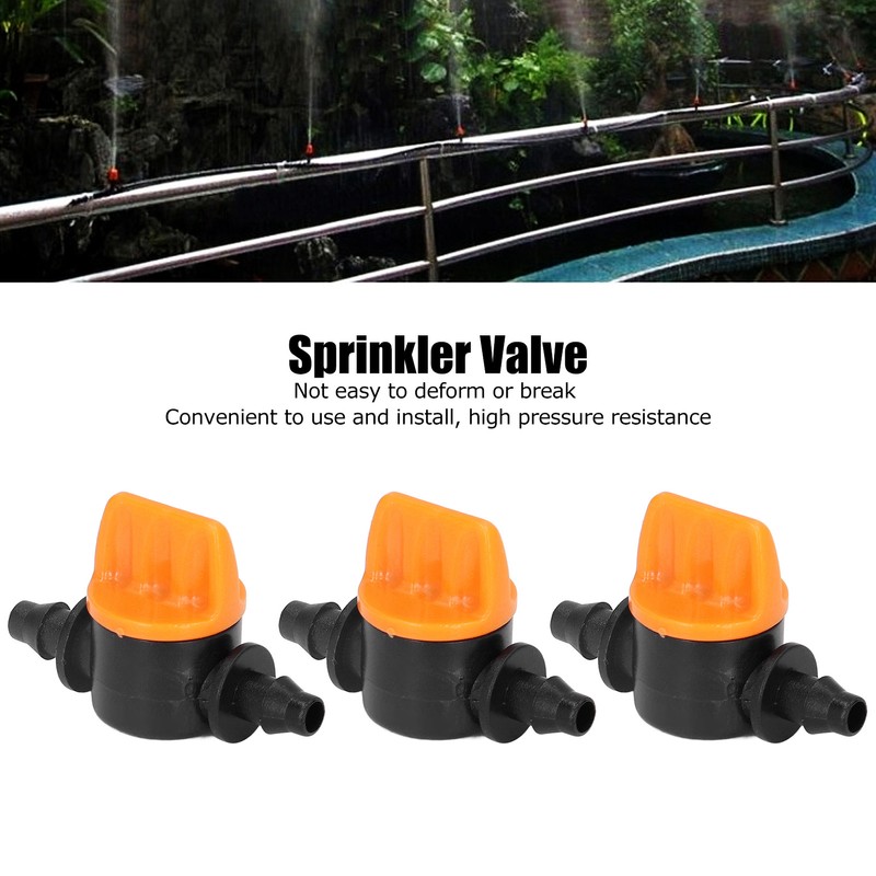 100Pcs 4/7 Barb Valve Irrigation Mini Pipe Water Valve Through